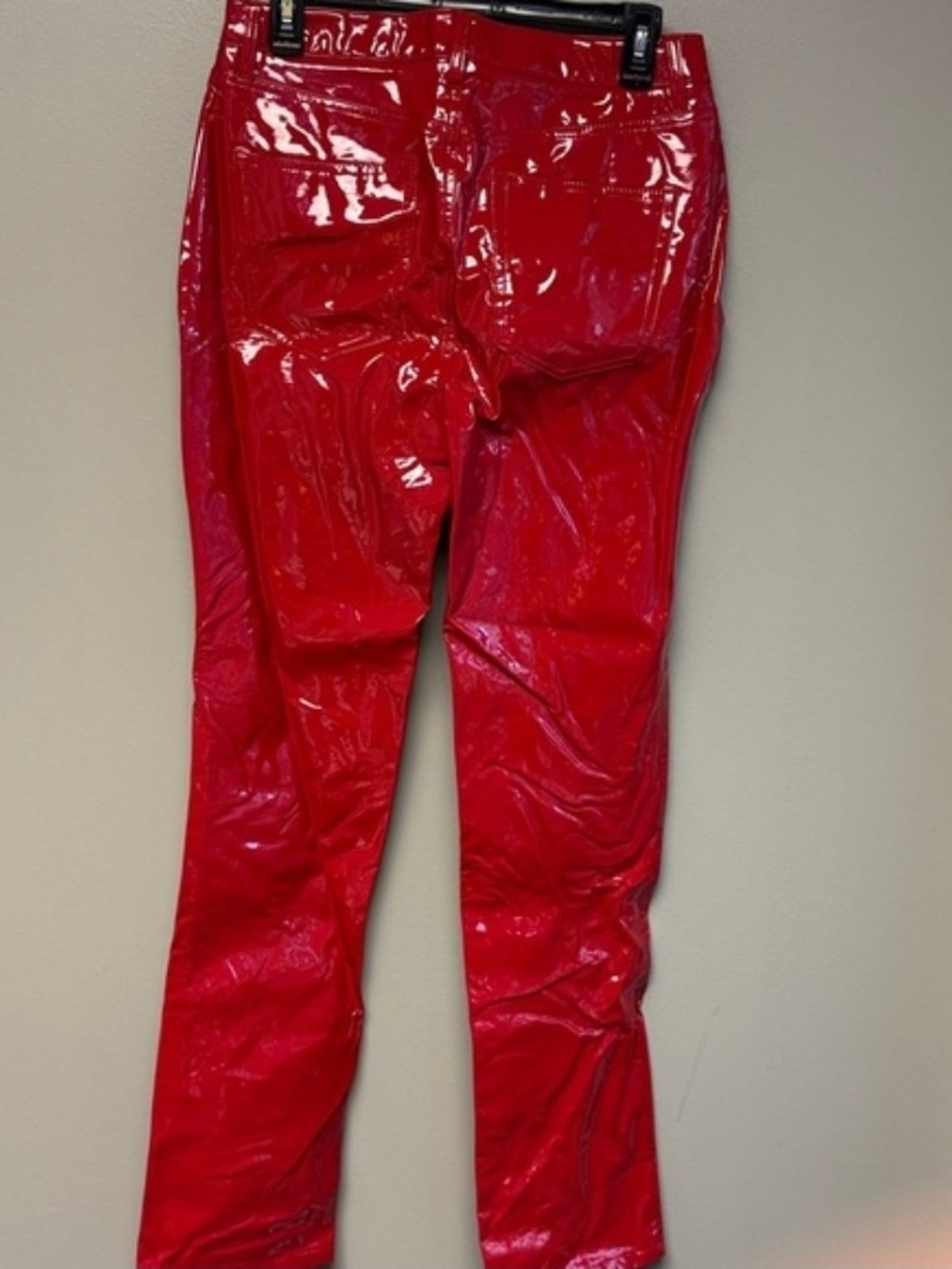 Fashion Nova Red Patent Straight Leg Jeans
